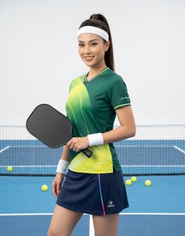 Áo thể thao nữ AC-3864-31-01 Xanh lục bảo phối trắng